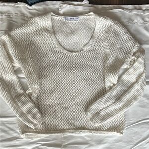 Mango Women's Cream Scoop Neck Sweater